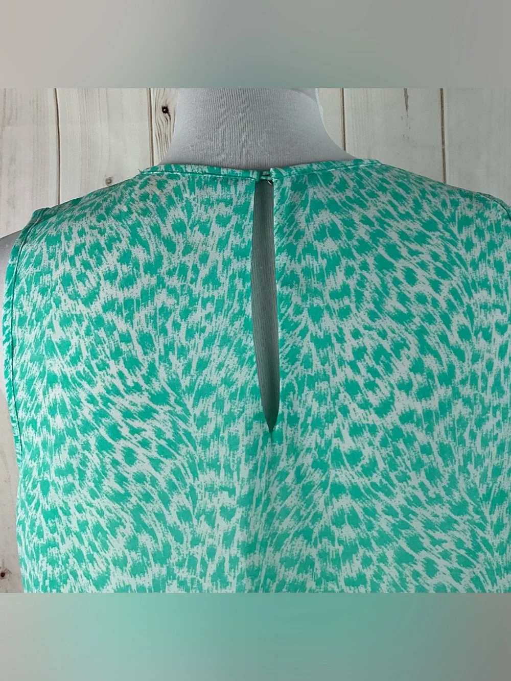 Michael Kors Women’s Mint Green White Sleeveless Pleated Chiffon Top Size M